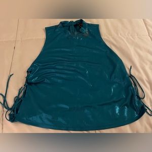 Forever21 blue metallic crop top